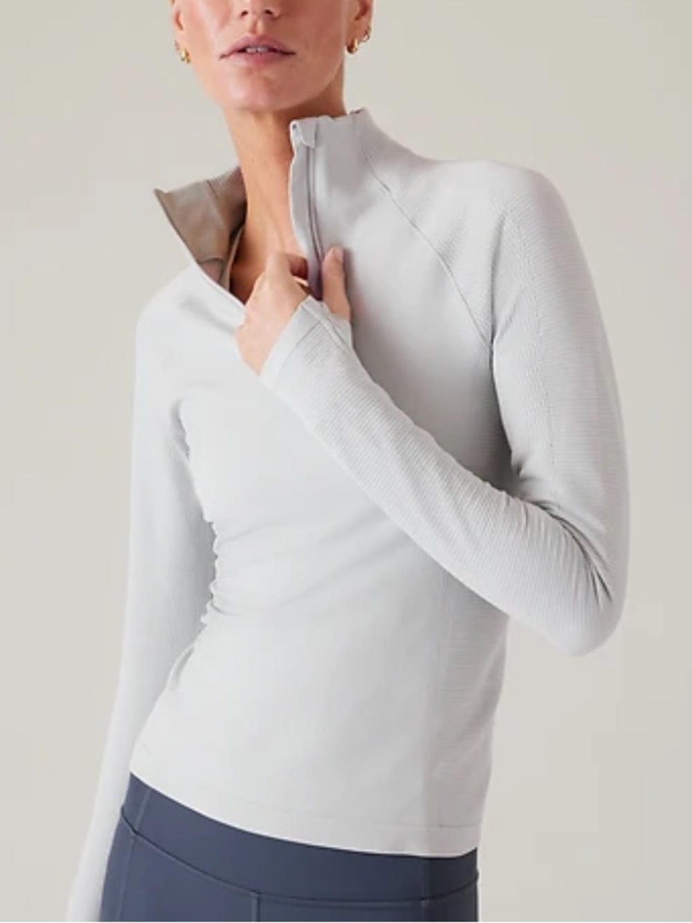 Athleta Gray Flurry Half Zip Athletic Jacket